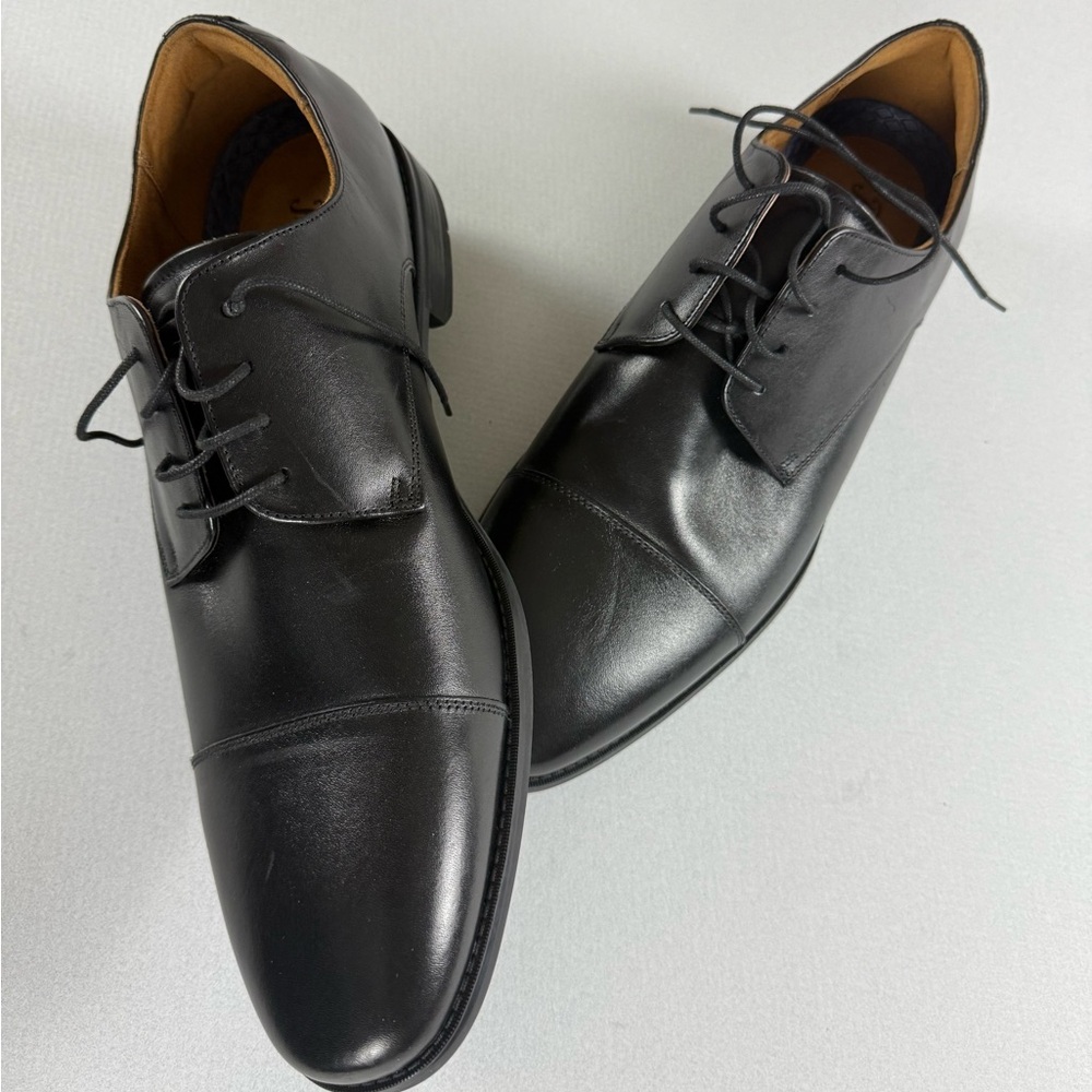 Men's Florsheim Santucci Moc Toe Derby Shoes Black Leather 13 M NWOB